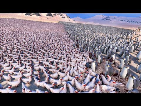 40.000 CHICKEN vs 20.000 PENGUINS - Ultimate Epic Battle Simulator UEBS