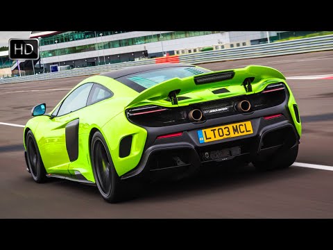 2016 McLaren 675LT with V8 twin-turbocharged 666HP engine Test Drive on Racetrack HD