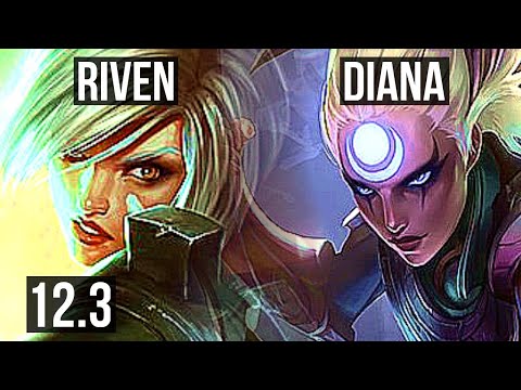 RIVEN vs DIANA (TOP) | 10/0/3, 3.1M mastery, Legendary, 600+ games | BR Master | 12.3