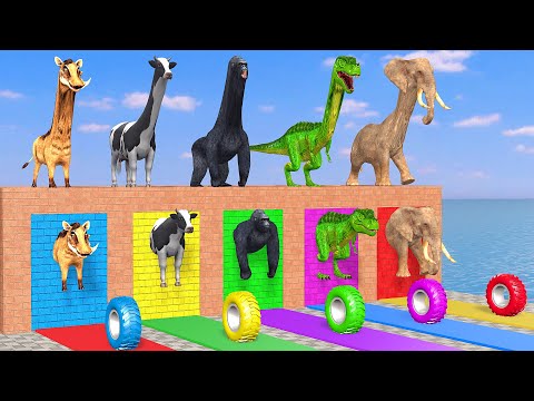 Max Level Long Neck Cow Elephant Gorilla Tiger T-Rex Guess The Right Door ESCAPE ROOM CHALLENGE Game