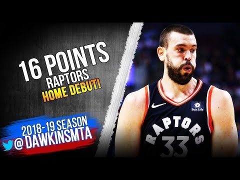 Marc Gasol Raptors Home DEBUT 2019 02 11 vs Nets   16 Pts 10 in 4th!  FreeDawkins