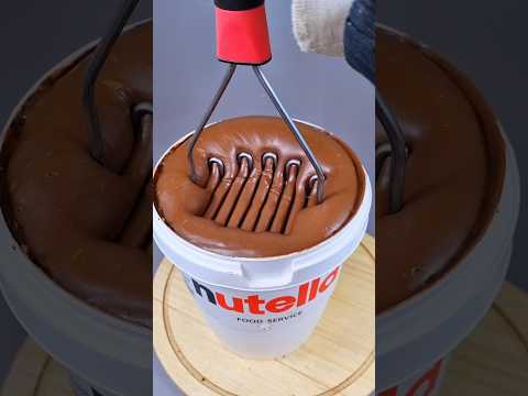 Nutella Chocolate Bucket Mixing & Dipping