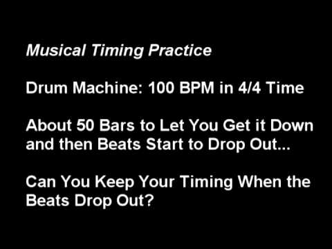 Timing Practice: 4 Bar Drum Machine Loop With Cut Beats (100 BPM in 4/4)