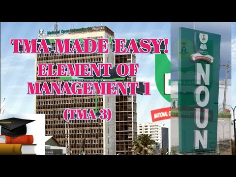 TMA MADE EASY! ELEMENT OF MANAGEMENT 1 (BUS105)