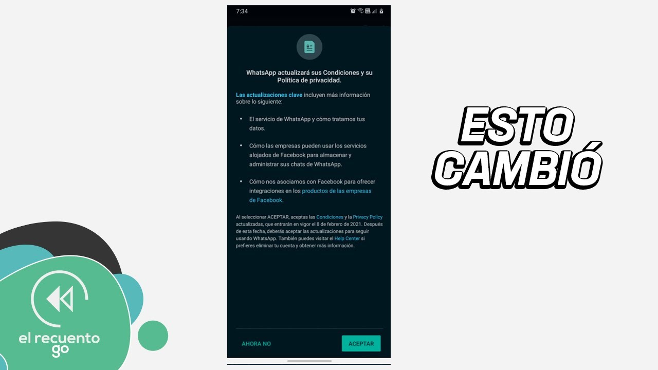 WhatsApp CAMBIA SUS TÉRMINOS Y CONDICIONES | El Recuento Go