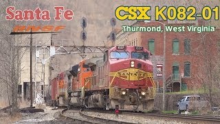 preview picture of video 'CSX K082-01 with Santa Fe Warbonnet!, By Thurmond, West Virginia'