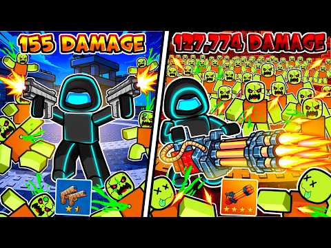Going From The Weakest Weapons To The Strongest Weapons In Roblox Survive Zombie Arena