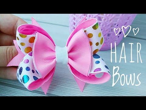 Hair Bow Tutorial / Bow out of Ribbon / How to Make...