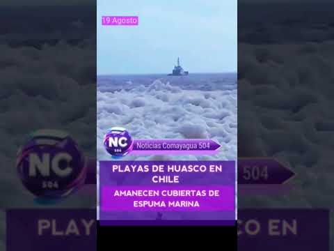 Las costas de Huasco en la región de Atacama amanecieron cubiertas de densa espuma marina