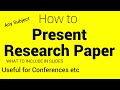 Research Paper Presentation in Conference | Tips on PPT with examples