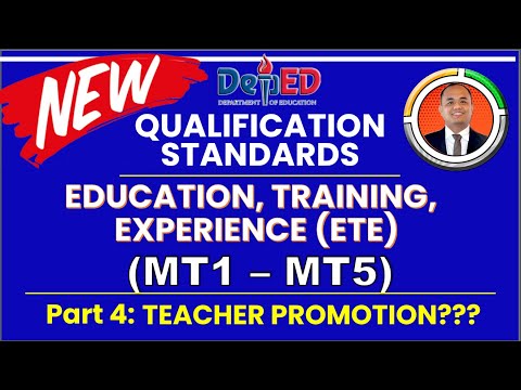 Part 4: NEW Qualification Standards for Master Teachers (MT1-MT5) III Teacher Promotion?