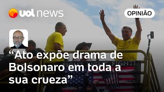 Bolsonaro: ato em Copacabana transforma-se em vitrine do drama de ex-presidente, analisa Josias