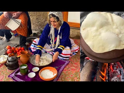 amazing different Iranian Vegetable Omelet in the Nature of the Village - mirza ghasemi