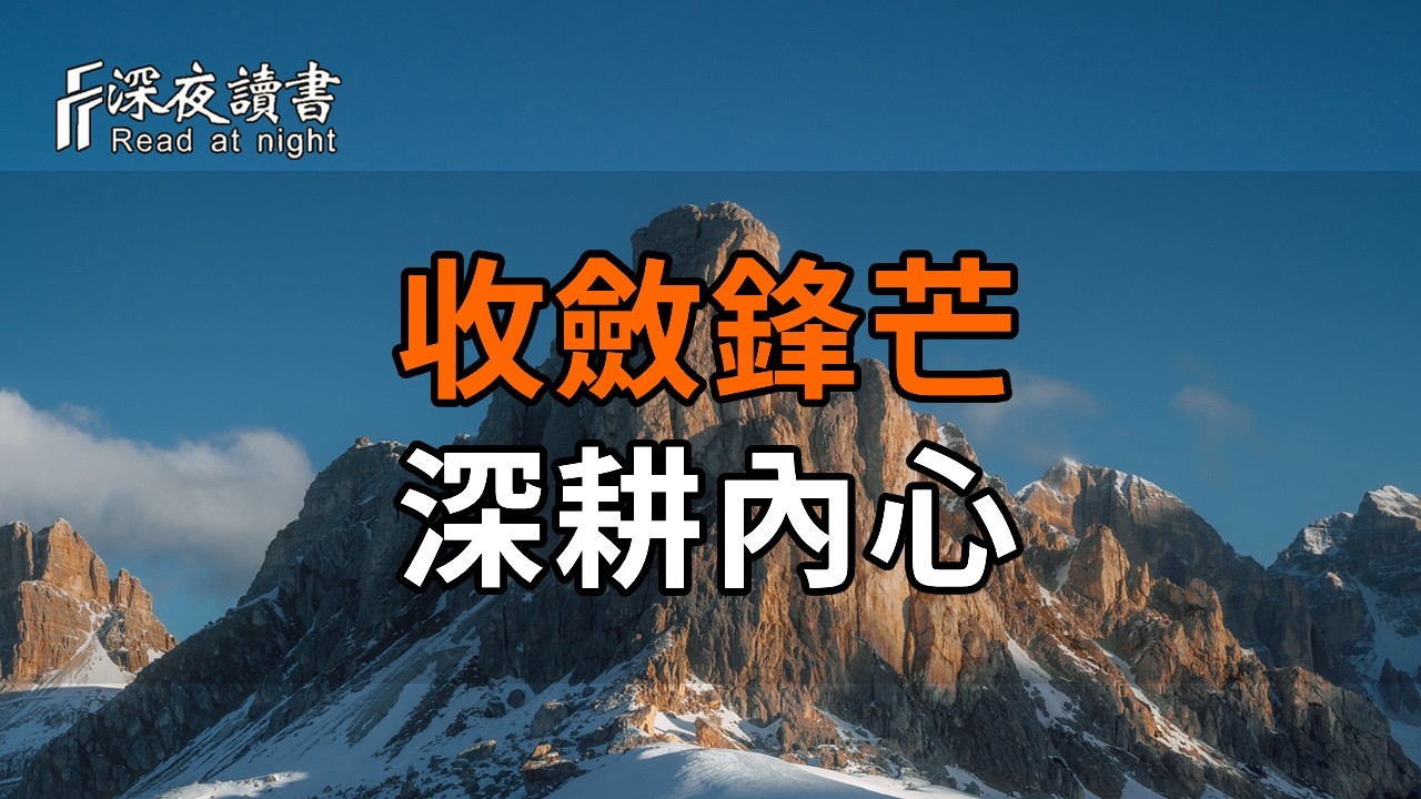 人老了，這才是最通透的智慧：收斂鋒芒，深耕內心。戒掉內耗與執念，運勢自動轉好【深夜讀書】#人生?