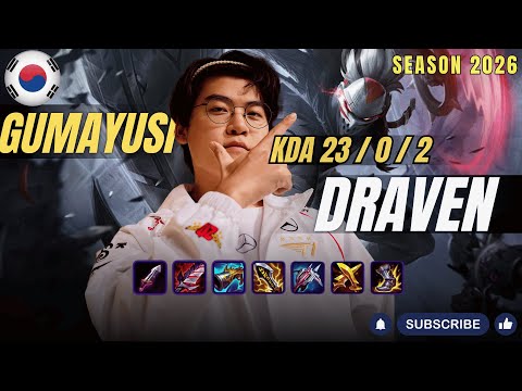 HLE Gumayusi DRAVEN vs EZREAL ADC - Patch 26.1 KR Ranked | lolrec