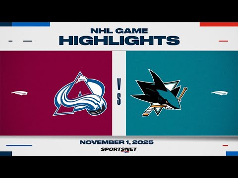 NHL Highlights | Avalanche vs. Sharks - November 1, 2025