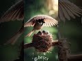 Mother bird Sheltering Her Chicks from the Rain #nature #mother #birds #parrot #shorts #owl #ai