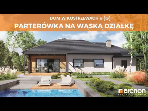 Dom w kostrzewach 6 (G) – Parterówka na wąską działkę I ARCHON+ Projekty Domów