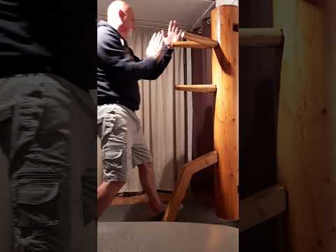 WOODEN DUMMY : FREE STYLE TRAINING #kungfu #wooden #wingchun #martialarts #selfdefense