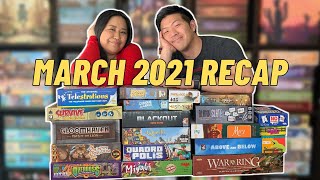March 2021 Monthly Board Game Recap | 17 New to Us Games!