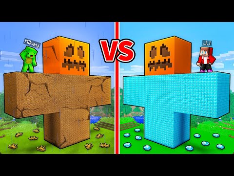 JJ and Mikey: POOR vs RICH GIANT GOLEM BATTLE in Minecraft - Maizen