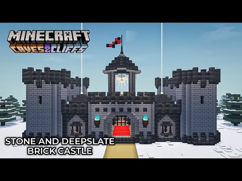Minecraft 1.18 Stone And Deepslate Brick Castle Tutorial #3