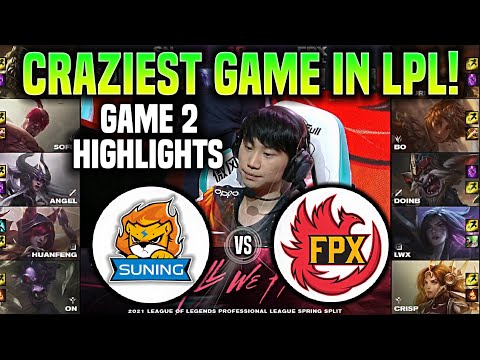FPX vs SN Game 2 Highlights * CRAZIEST GAME IN LPL! * - FunPlus Phoenix vs Suning Game 2 Highlights