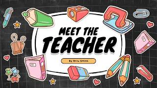Free Meet the Teacher back to School Sticker Slideshow Video Template (Customizable) - FlexClip