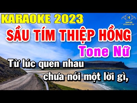 Sầu Tím Thiệp Hồng Karaoke Tone Nữ Nhạc Sống | Beat Mới Dễ Hát Âm Thanh Chuẩn | Trọng Hiếu