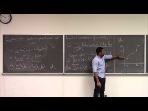 Math 1206-R03 Lecture 9 - Continuous functions, Intermediate Value Theorem, and the precise Limit