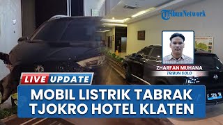 Mobil Listrik Terbang Tabrak Lobi Tjokro Hotel Klaten, Pengunjung Panik saat Makan Langsung Bubar
