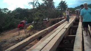 Adventurebug crossing the Amazon Dreaded Bridge crossing!