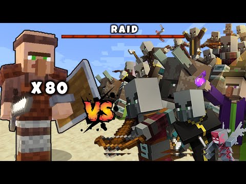 80 GUARD VILLAGERS vs RAID - Hard Difficulty