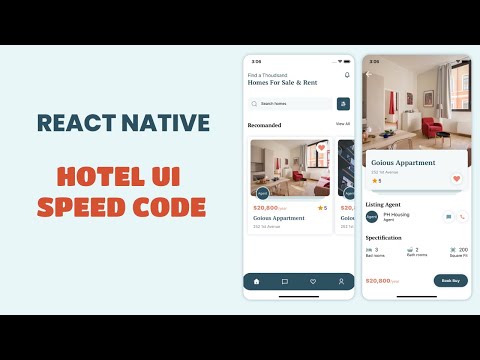 React Native :  Hotel Manager UI - Speed Code ( Custom Font )