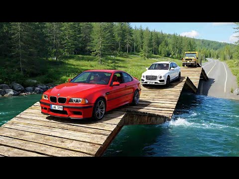 Cars vs Broken Bridge Challenge #1 in BeamNG Drive!