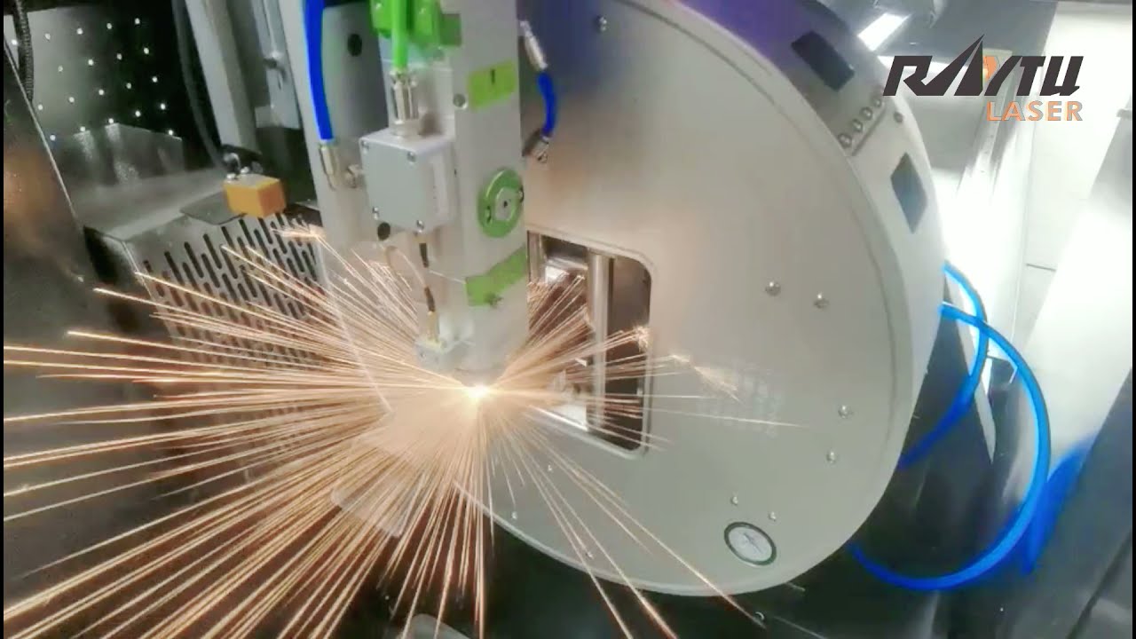 Raytu Tube Fiber Laser Cutting Machine Working on Square Pipe