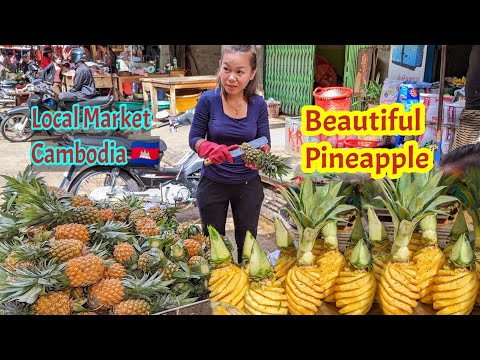 Busy market selling fruits, foods, cakes | Local Market in Phnom Penh, Cambodia