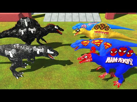 ESCAPE FPS FROM VENOM T-REX VS VENOM SPINOSAURUS - Animal Revolt Battle Simulator