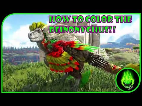 ARK PS4 - HOW TO COLOR THE DEINONYCHUS (FEATHER RAPTOR)!