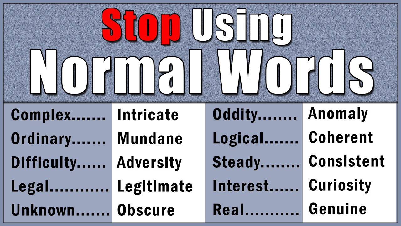 STOP USING Normal Words | 100 Advanced Vocabulary to Level up Your English