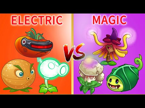 PvZ 2 Challenge | ELECTRIC Vs MAGIC - Which Team Plant Will Win - Plant vs Plant