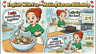 Make Bibimbap With Me! 🍲 Easy Korean Recipe in Natural American English | Fun Cooking English Lesson