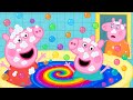 Peppa Pig Rainbow Bubble Bath Fun Bath Time With Peppa George Peppa Pig Cartoon