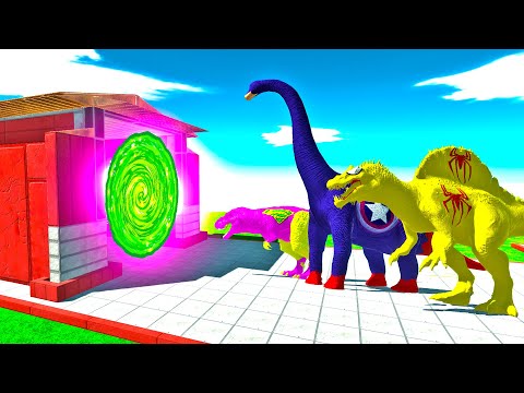 ALL DINOSAURUS VS PORTAL TRAP RESCUE MISSION - ANIMAL REVOLT BATTLE SIMULATOR