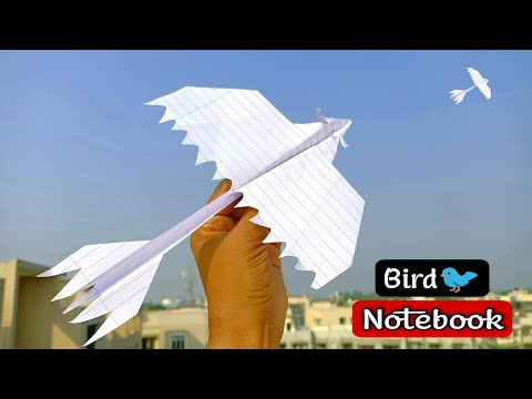 how to make paper dragon, flying notebook dragon plane, new paper bird plane, long flying dragon