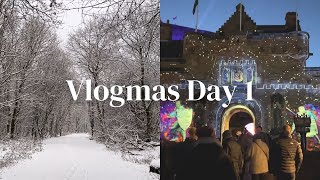 It Snowed & Castle of Light! | Edinburgh Vlogmas Day One