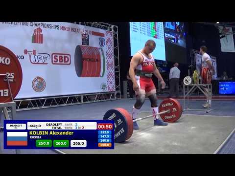 Alexander Kolbin - 640kg 3rd Place 66kg - IPF World Classic Powerlifting Championships 2017