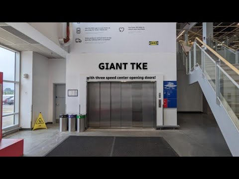 GIANT TKE hydraulic elevator with 3 speed center opening doors at IKEA (entry) in Ottawa ON
