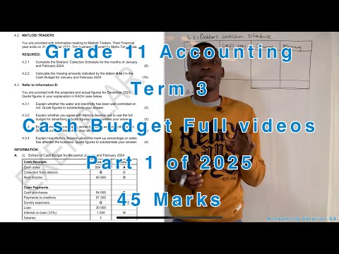 Grade 11 Accounting Term 3 | Cash Budget Part 1 of 2025 (Full lesson)