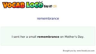 Video thumbnail for remembrance